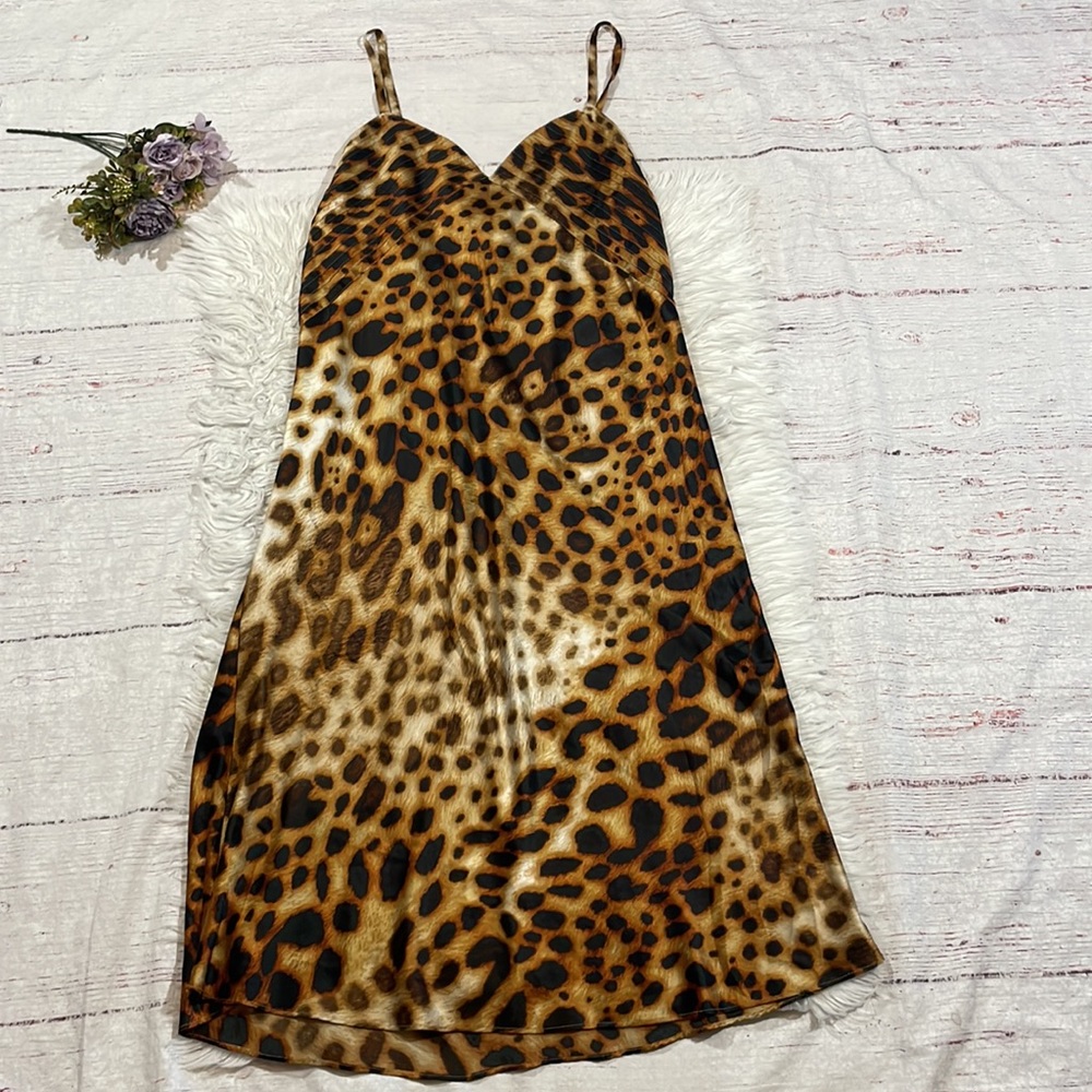 Natori Leopard Print Midi Dress